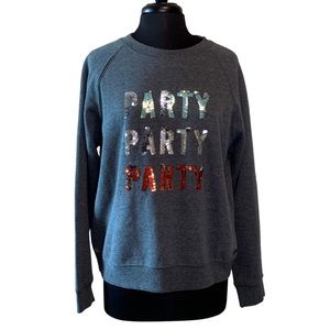 MARC NEW YORK Top Gray Sweatshirt Party Sequins Size XL Crew Neck